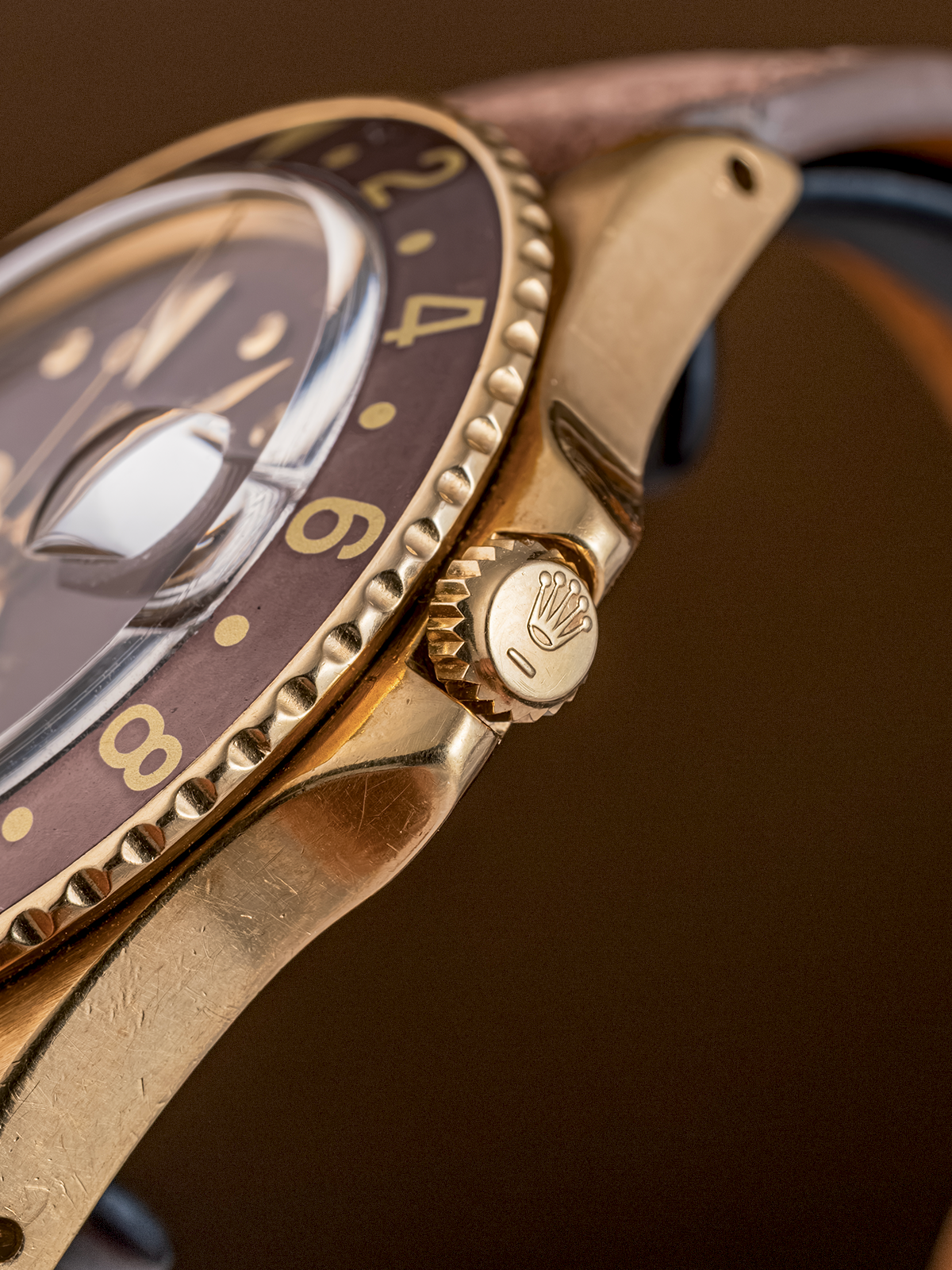 Rolex GMT Master ref.1675 Yellow Gold "Dusky pink" Matte Nipple Dial from 1971