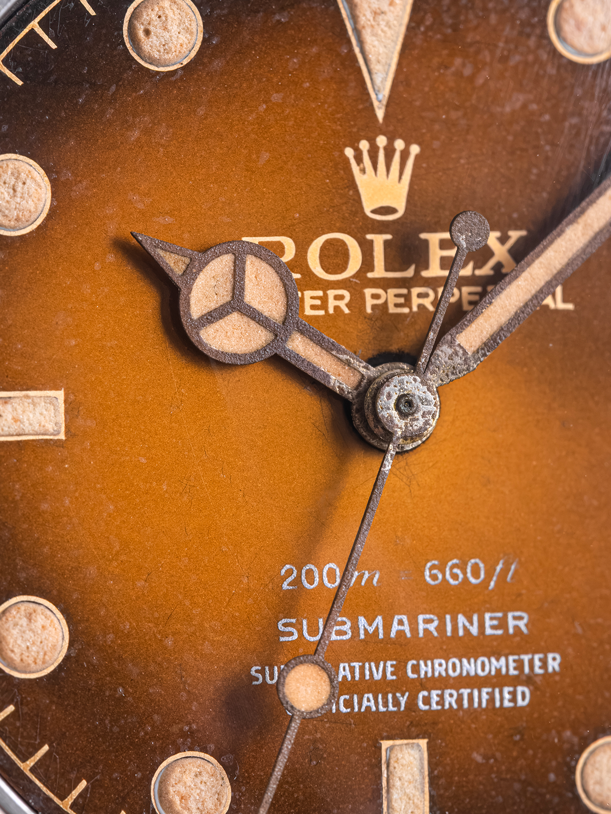 Rolex Submariner Ref.5512 Gilt Silver Text Chapter Ring Exclamation PCG Tropical Caramel from 1962