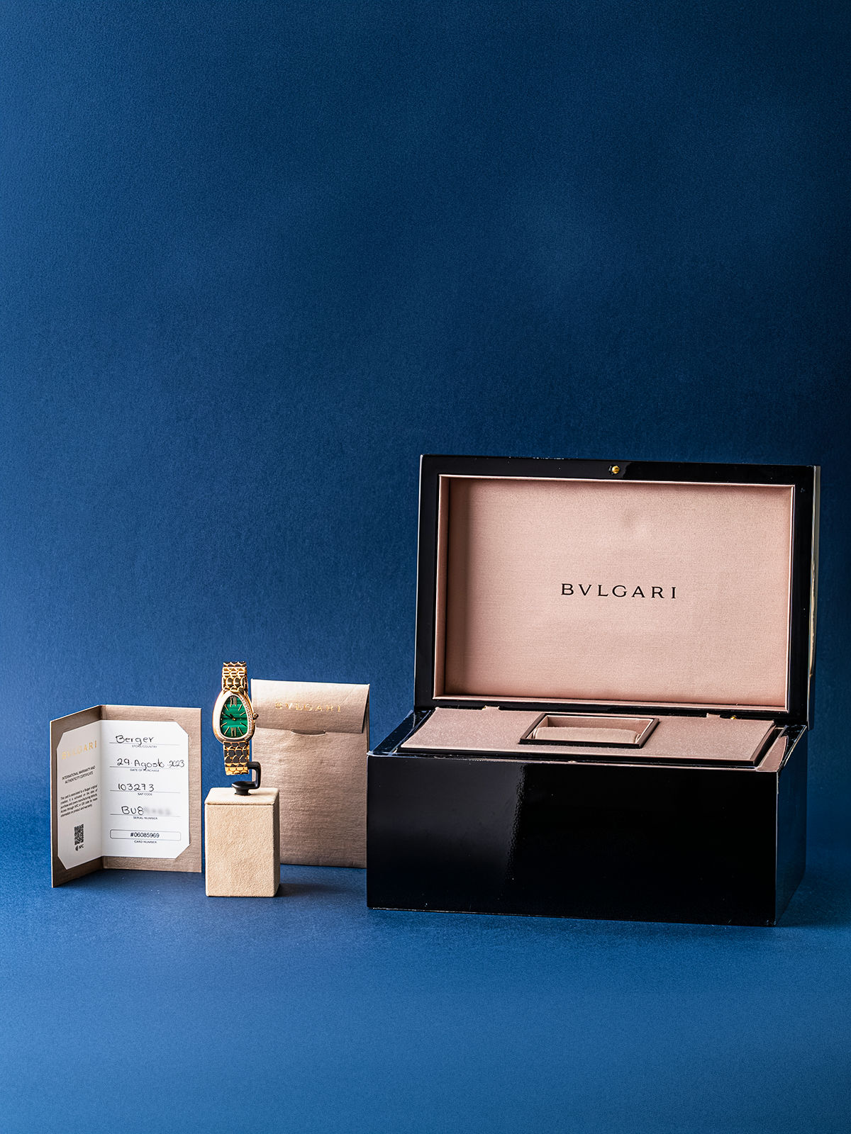 Bvlgari Serpenti Seduttori Malachite 33mm Ref.103944 Full-Set from 2023