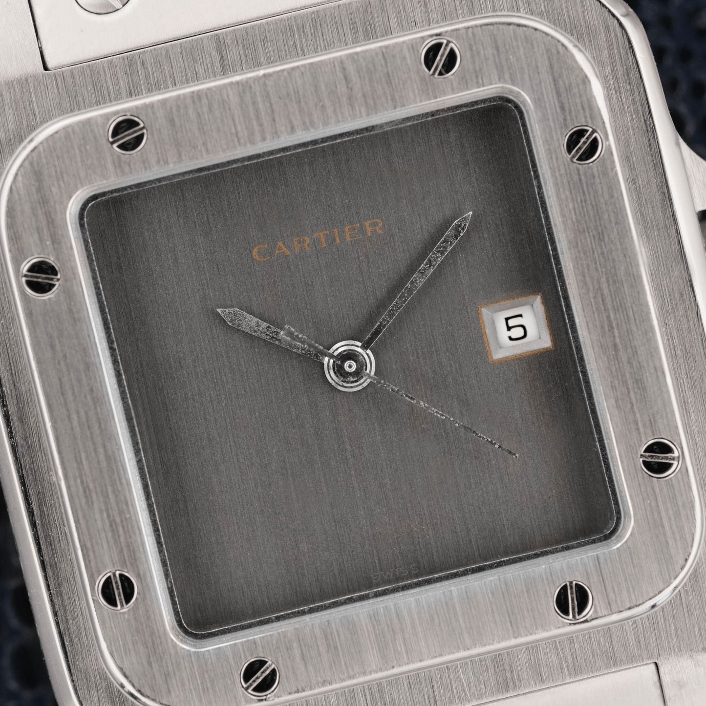 Cartier Santos Carreé Slate Gray "Ghost" ref.2960 from 1970s