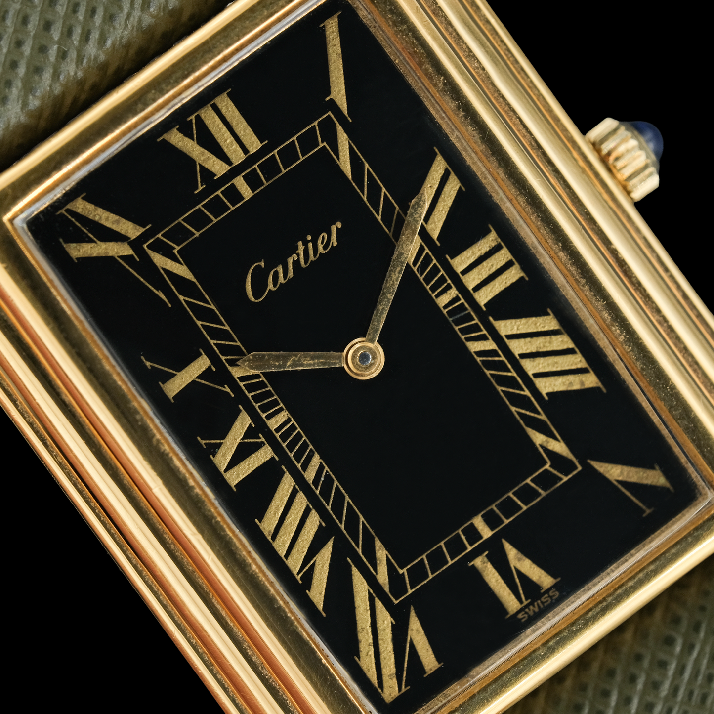 Cartier Stepped Case Jumbo "Paris" black ref.1543 from 1975