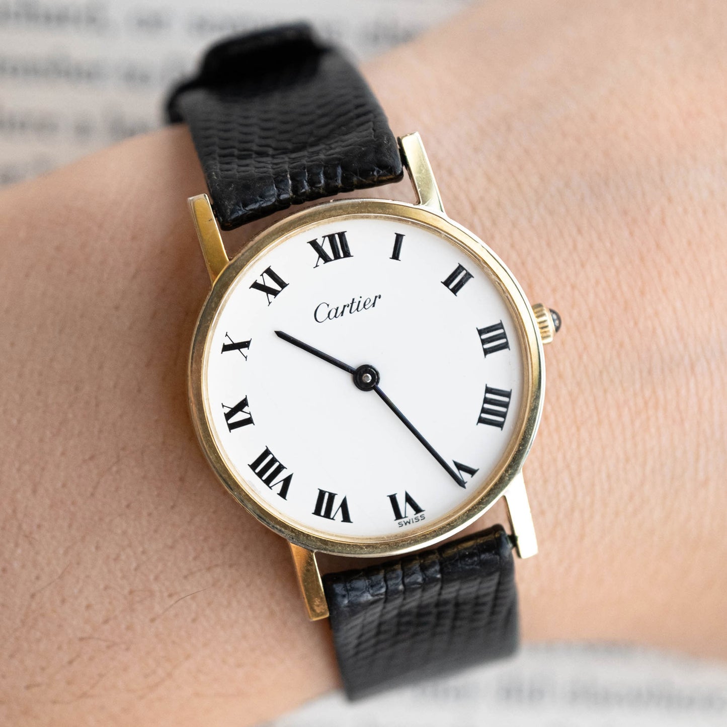 Cartier Ronde Electroplated Pre-Must "New York" from 1976 with papers