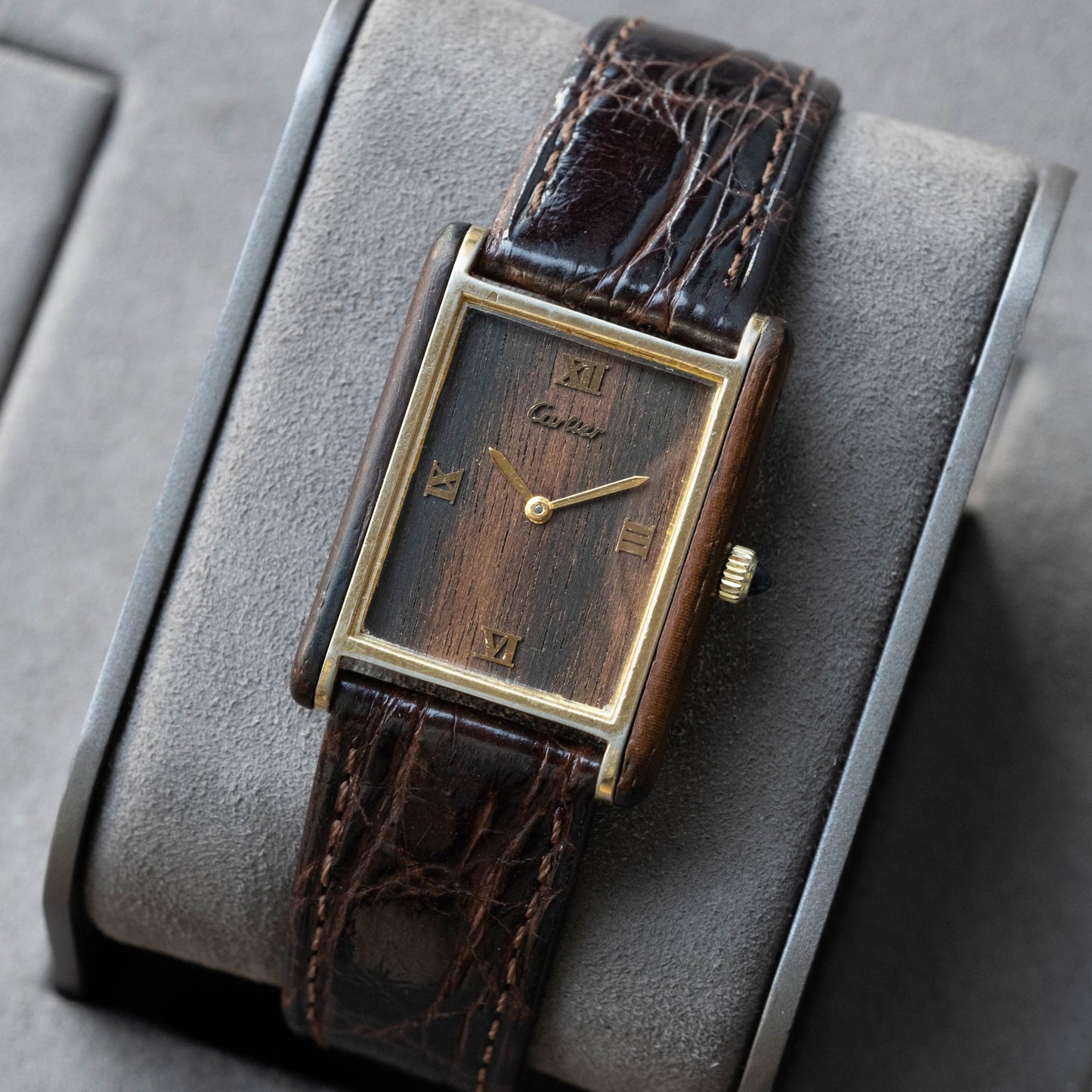 Cartier Tank Wood ref.21611 "Palissandre de Rio" Large from 1975