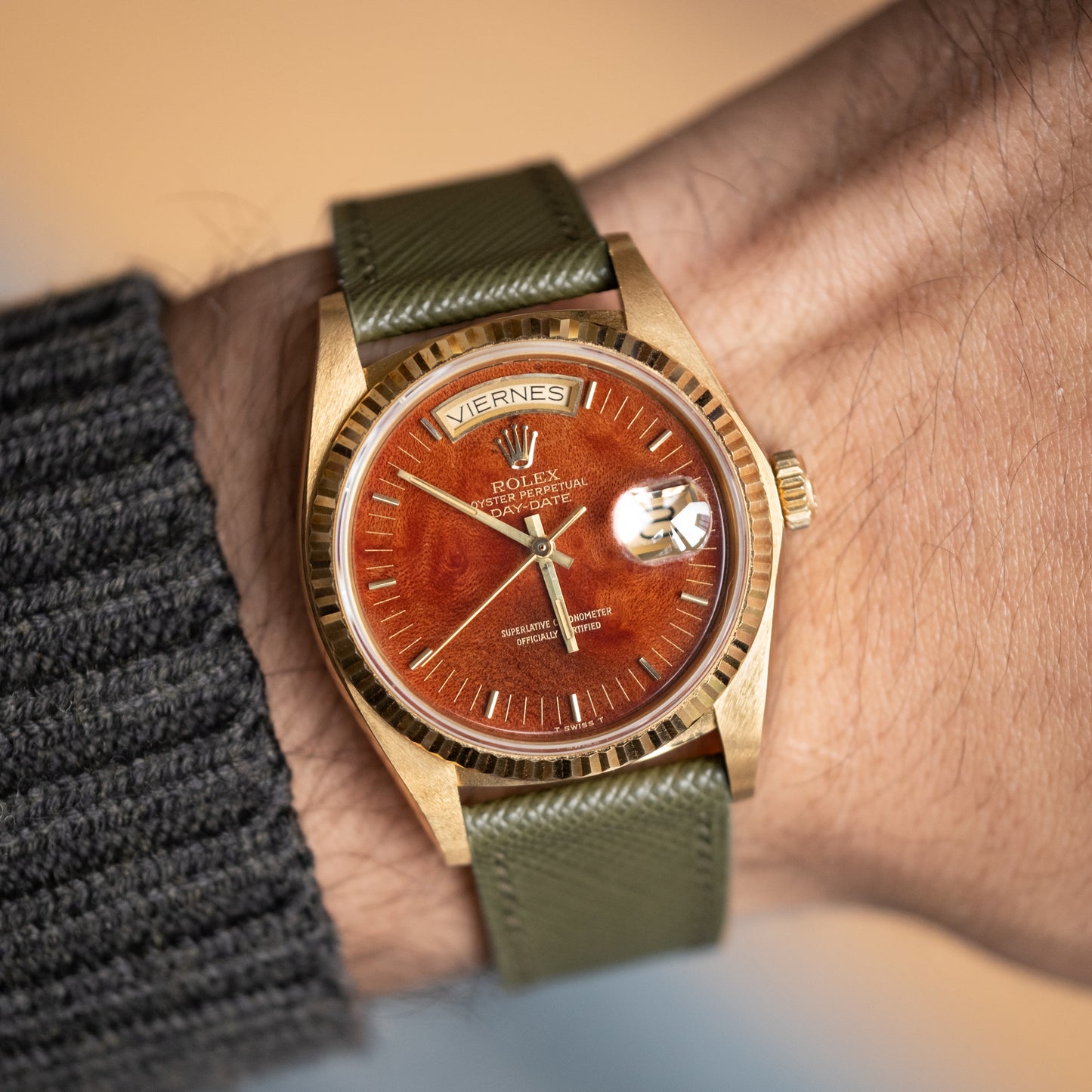 Rolex Day-Date 18038 Wood Dial from 1981