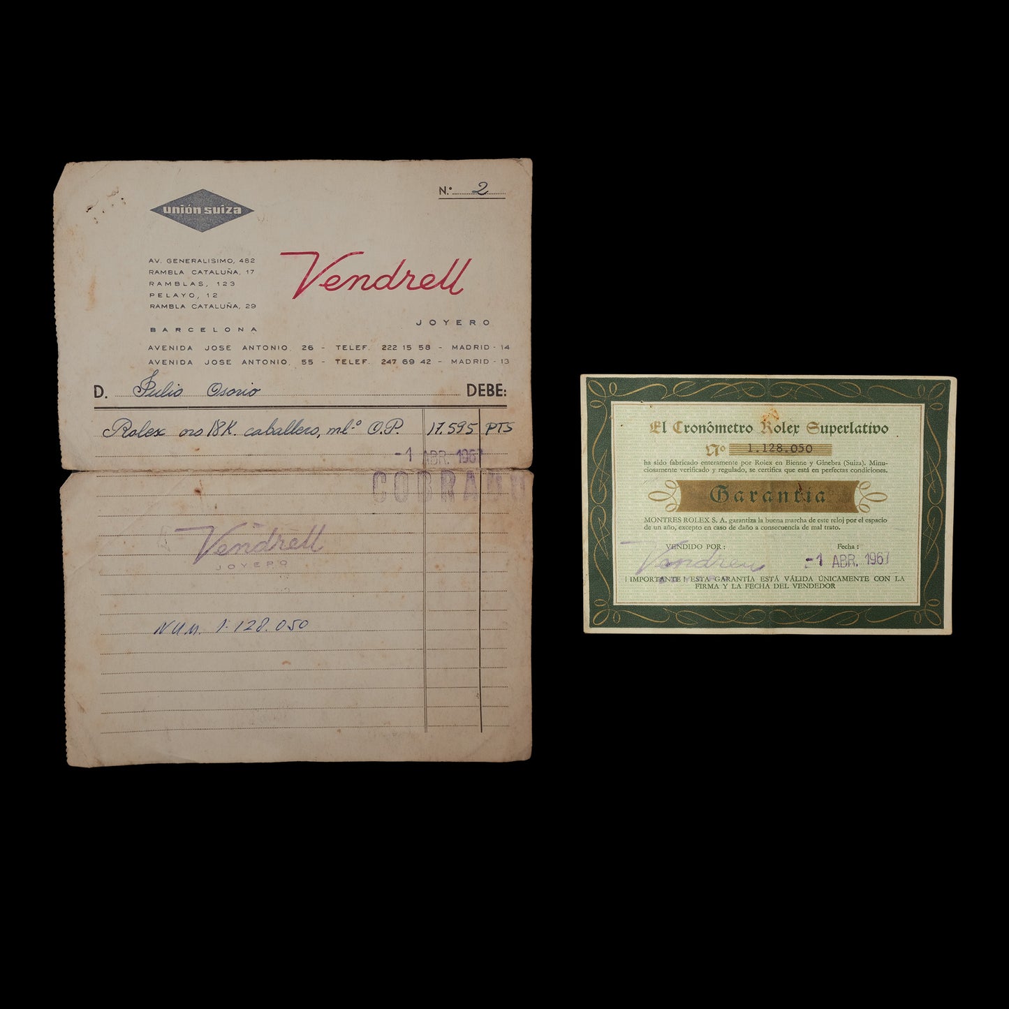 Rolex Zephyr ref.1009 Morellis Gold Brick Full-Set from 1965