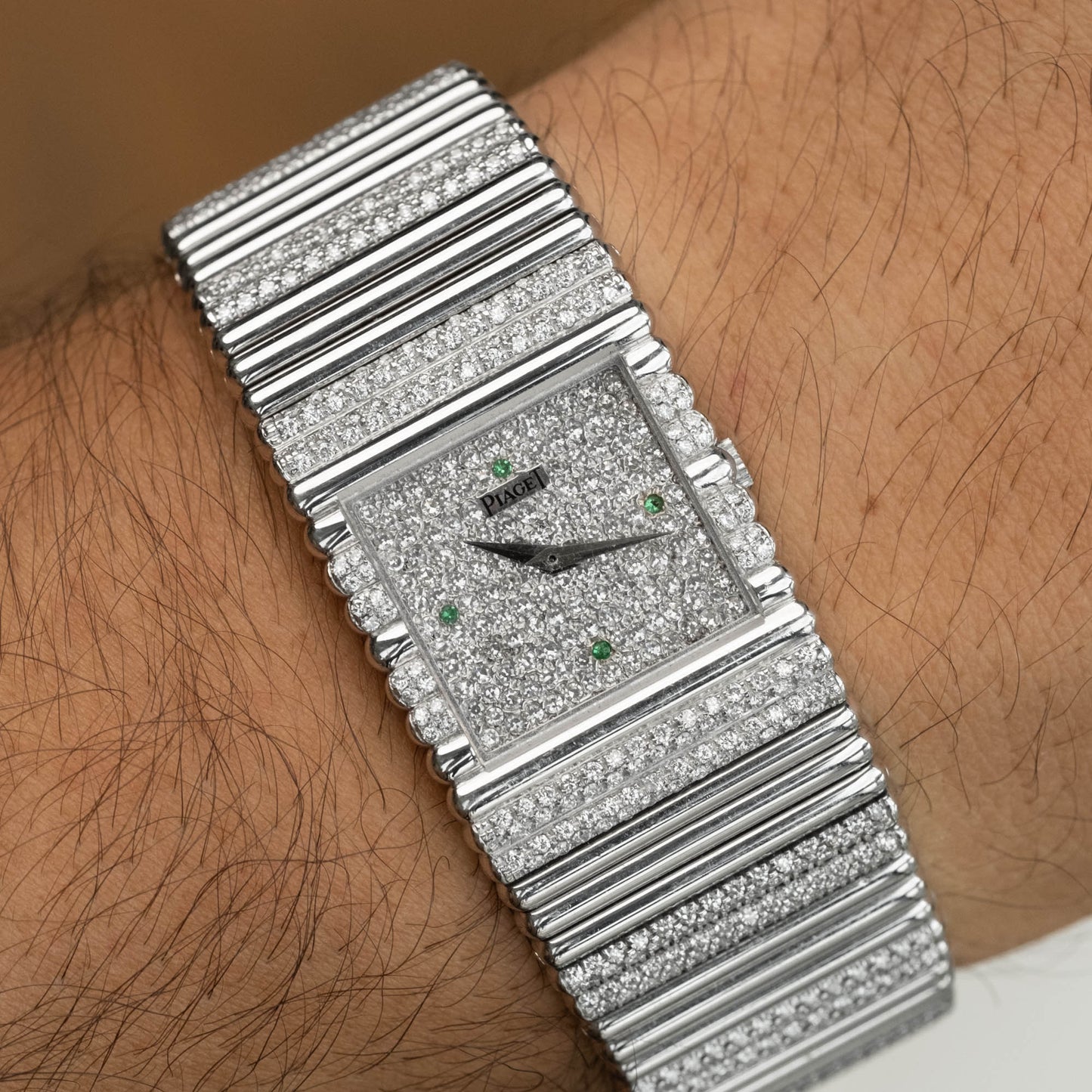 Piaget Emperador Pavé Diamond-Set ref.9131 from 1980s