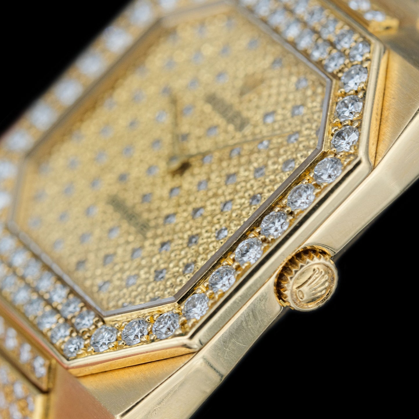 Rolex Cellini Octagonal Pavé Factory Diamond Set ref.4652 from 1981