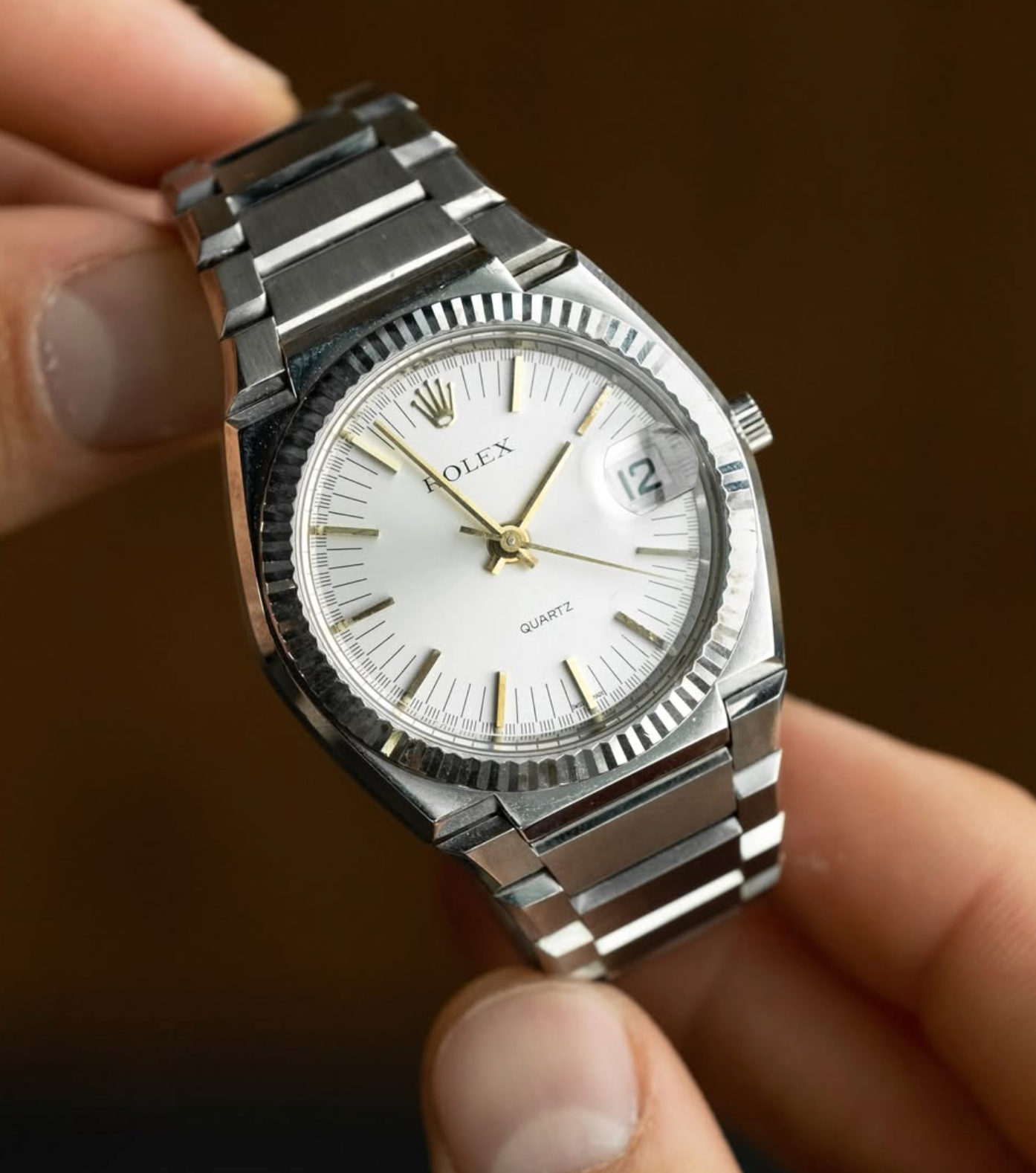 Rolex Texano ref.5100 Quartz Beta-21 White Gold from 1970