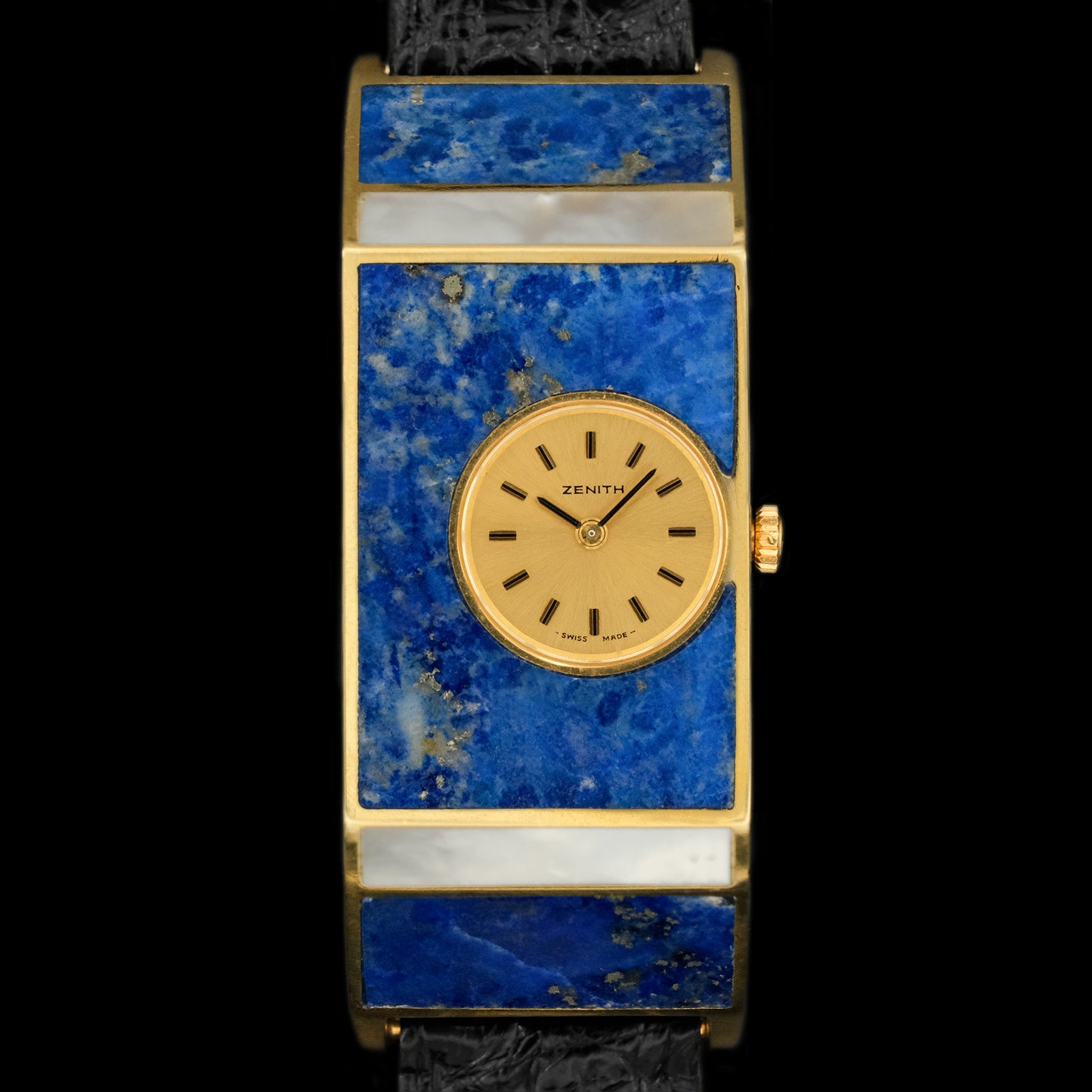 Zenith Lapis Lazuli MOP incrusted "Staple" Prototype from 1970s