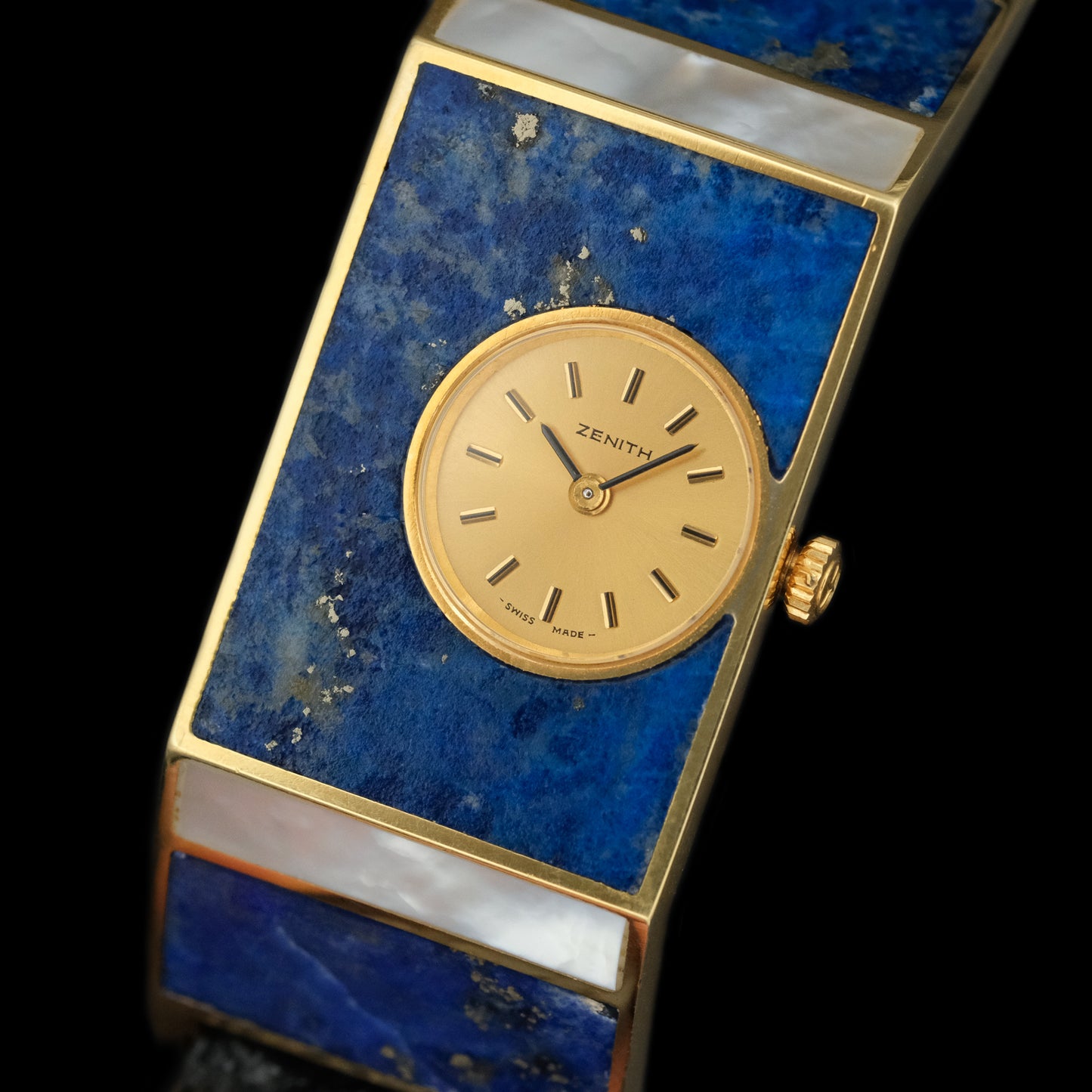Zenith Lapis Lazuli MOP incrusted "Staple" Prototype from 1970s