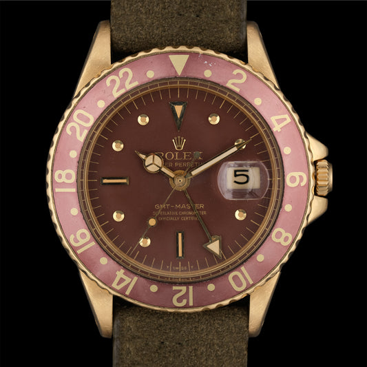 Rolex GMT Master Yellow Gold "Matte Nipple Dial"  ref.1675 from 1971