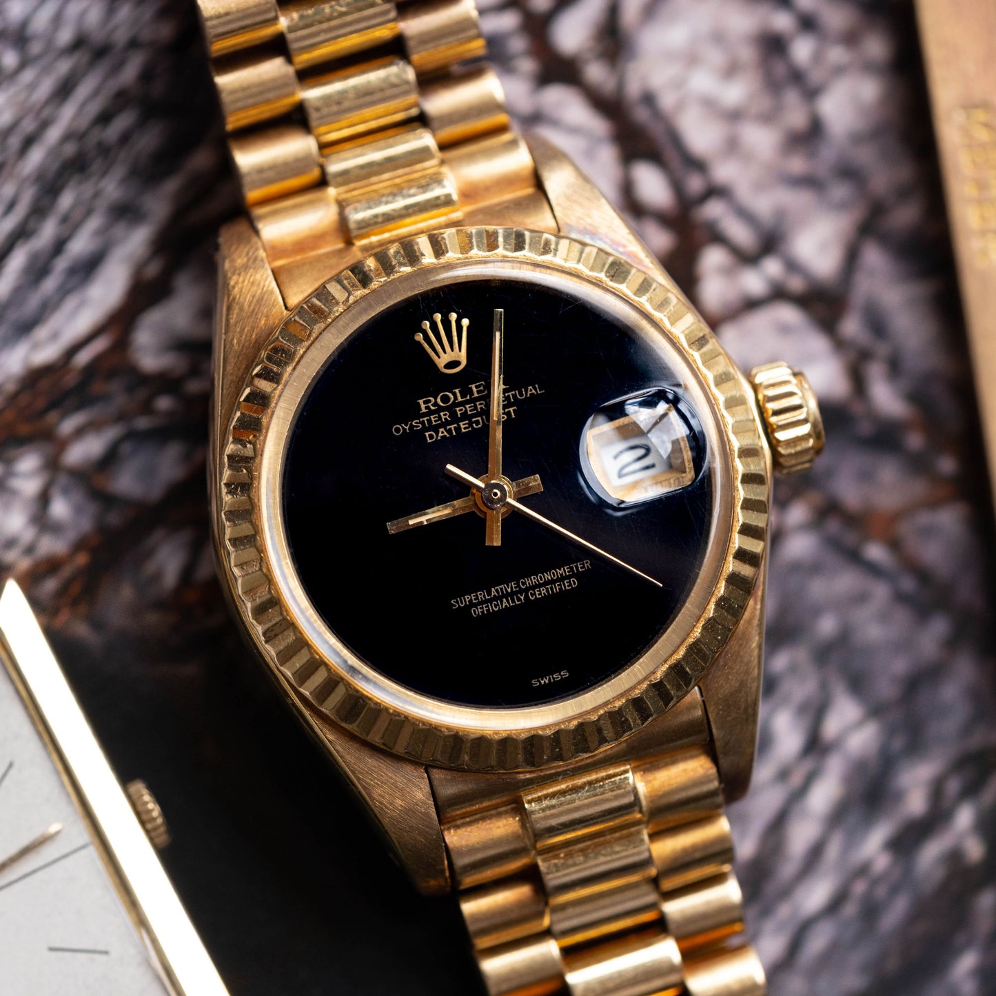 Rolex Datejust Gold Lady "Onyx" Stone Dial ref.6917 from 1978