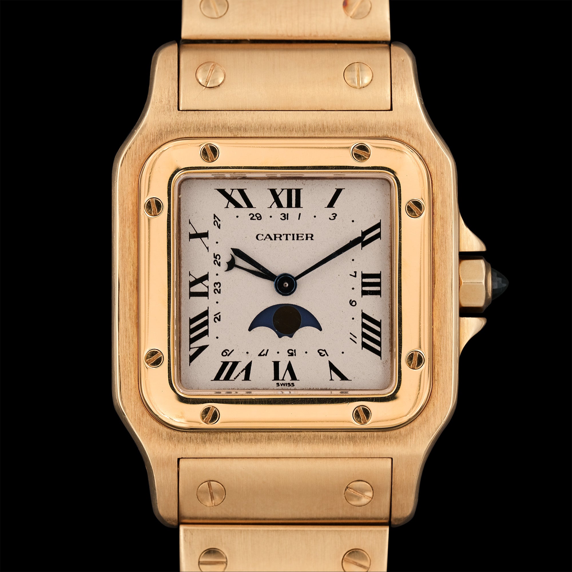 Cartier Santos Galbee Moonphase 18K from 1989 Relojes