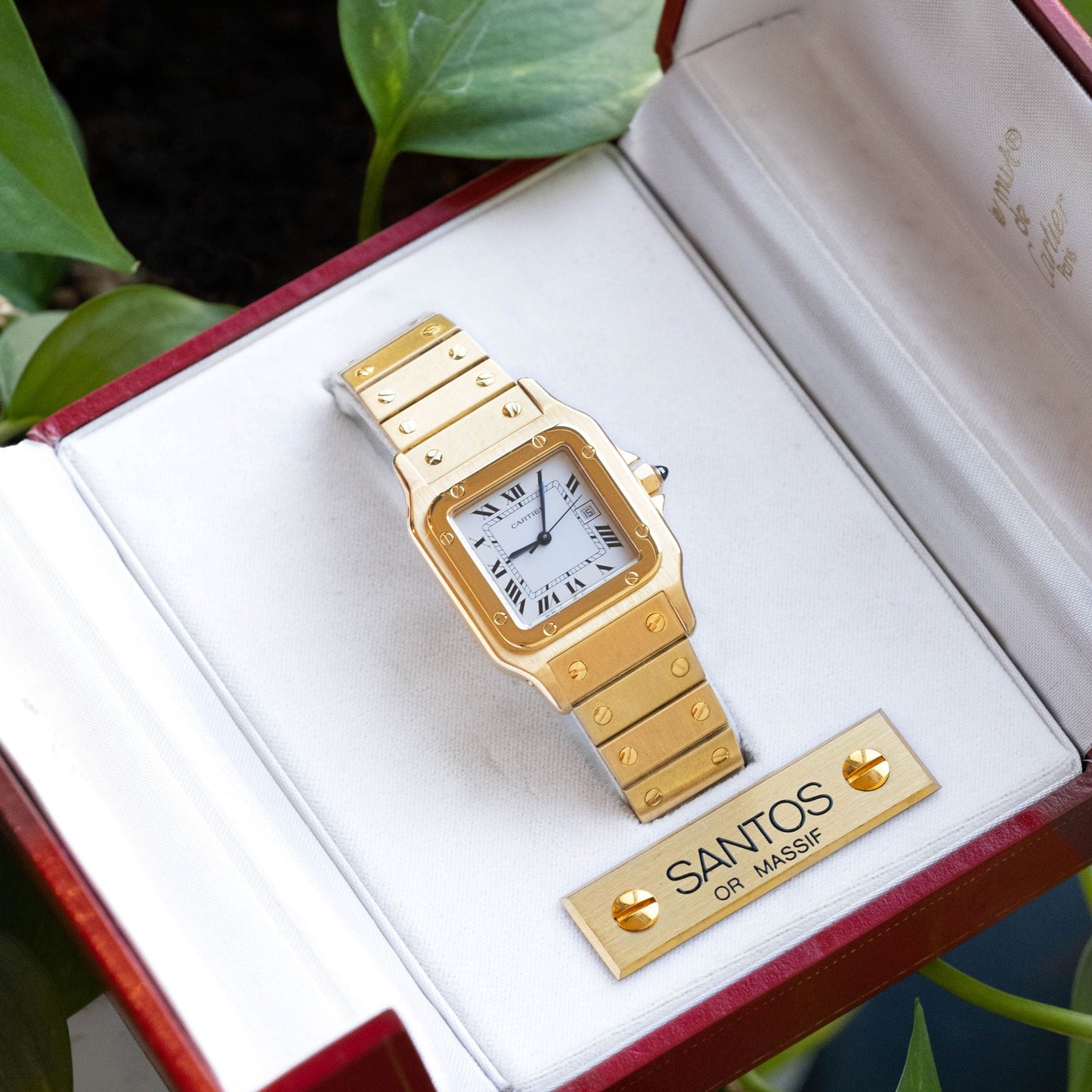 Cartier Santos Carrée Or Massif 18k ref.2961 from 1986