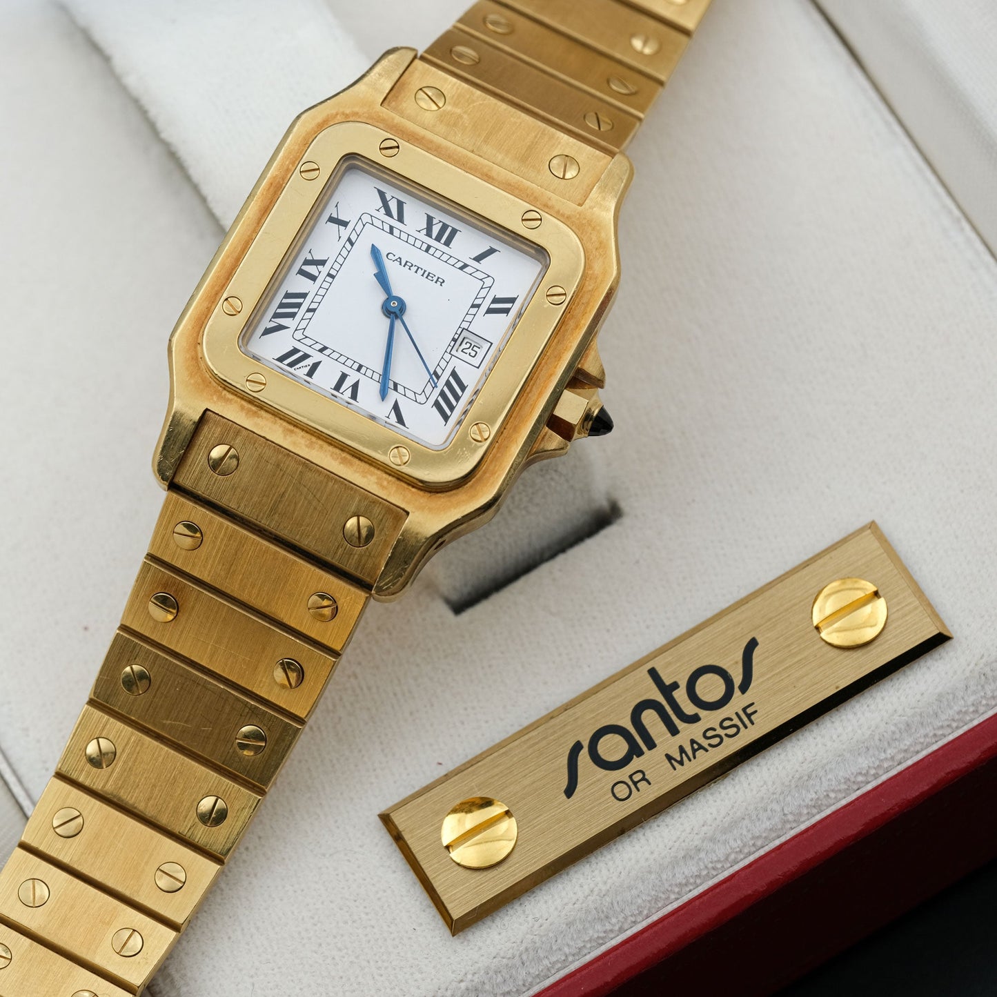 Cartier Santos Carrée Or Massif 18k ref.2960 from 1979