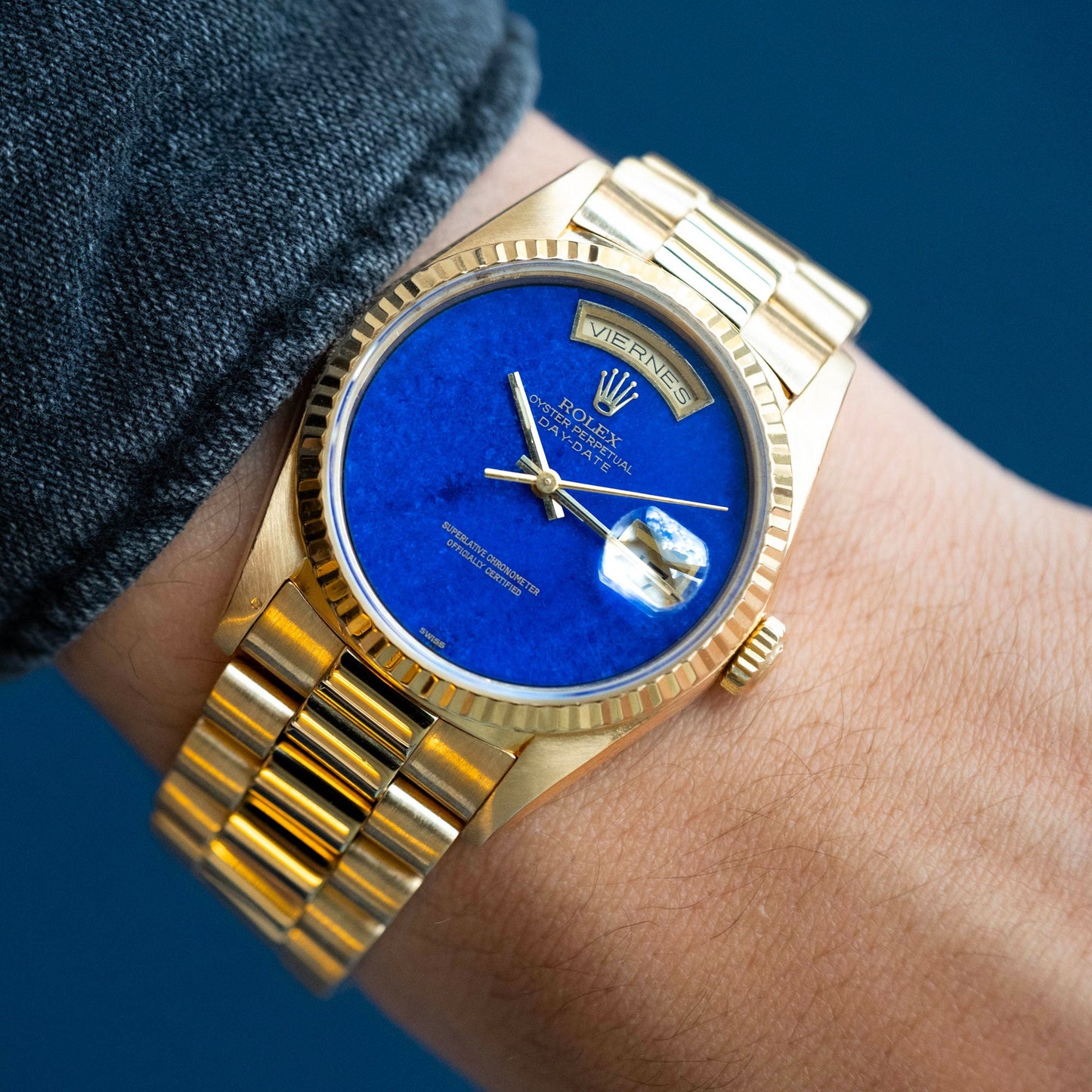 Rolex Day-Date 18238 Double Quick-Set Lapis Lazuli from 1999