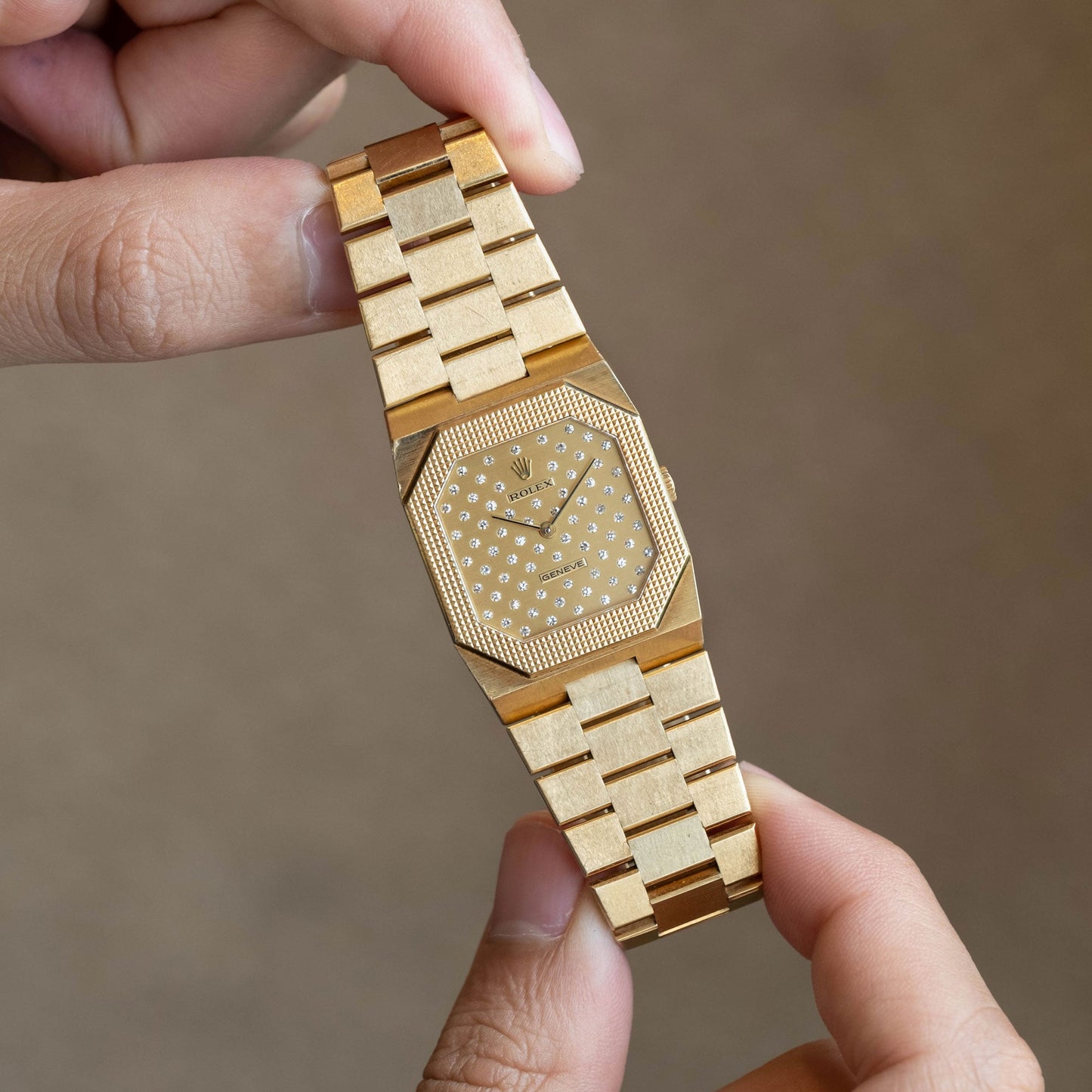 Rolex Cellini Octagonal 18k Pleiade Dial ref.4355 de 1989