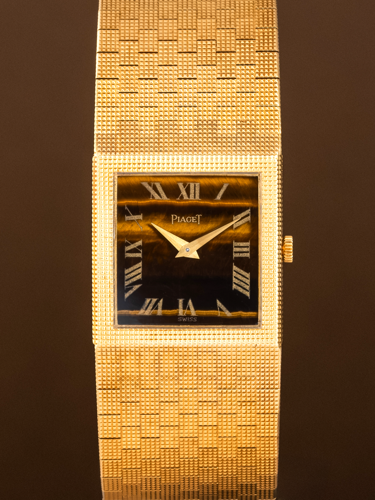Piaget Hobnail "Squared" Tiger Eye ref. 9131D4 from 1980s