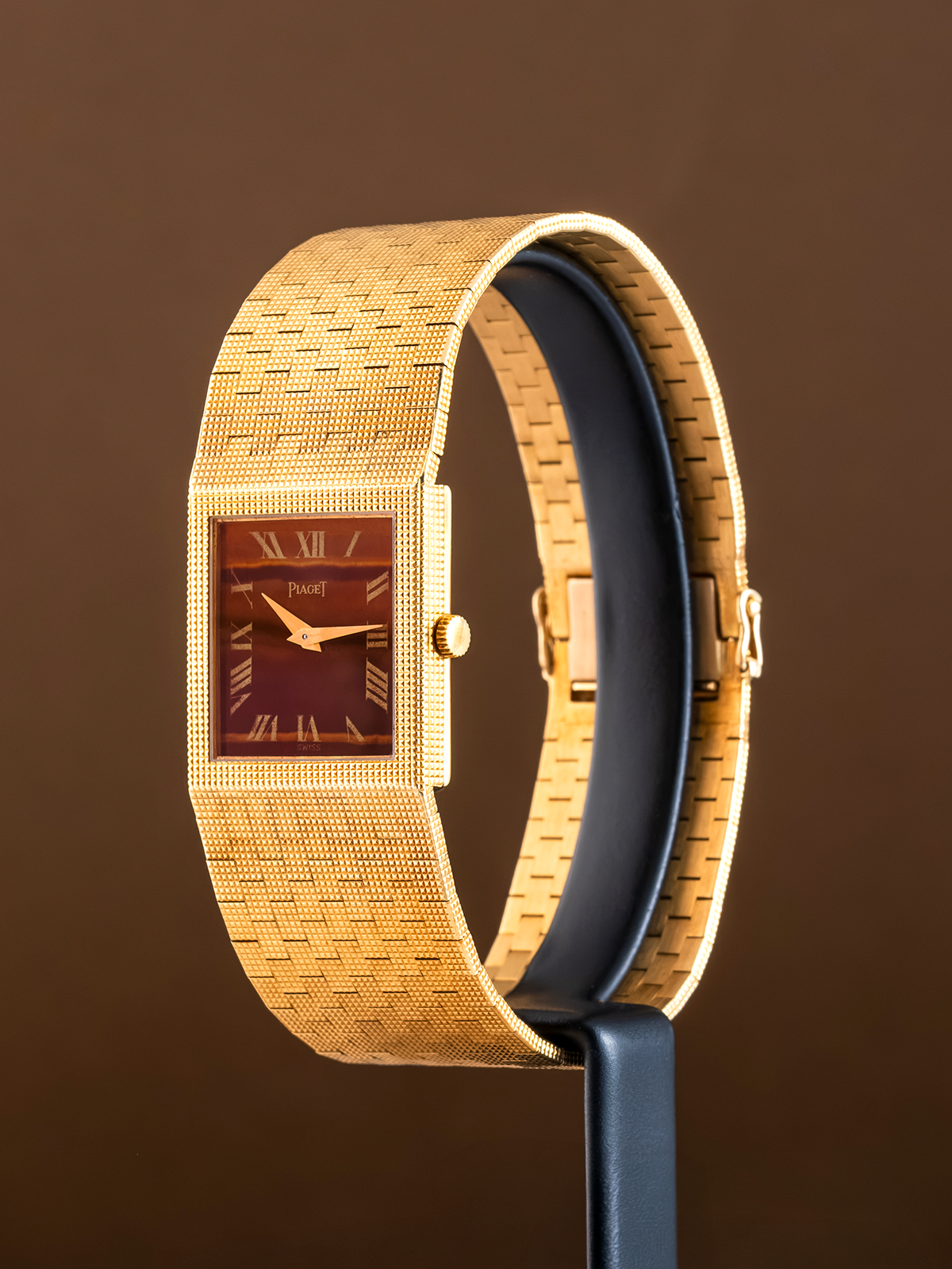 Piaget Hobnail "Squared" Tiger Eye ref. 9131D4 from 1980s
