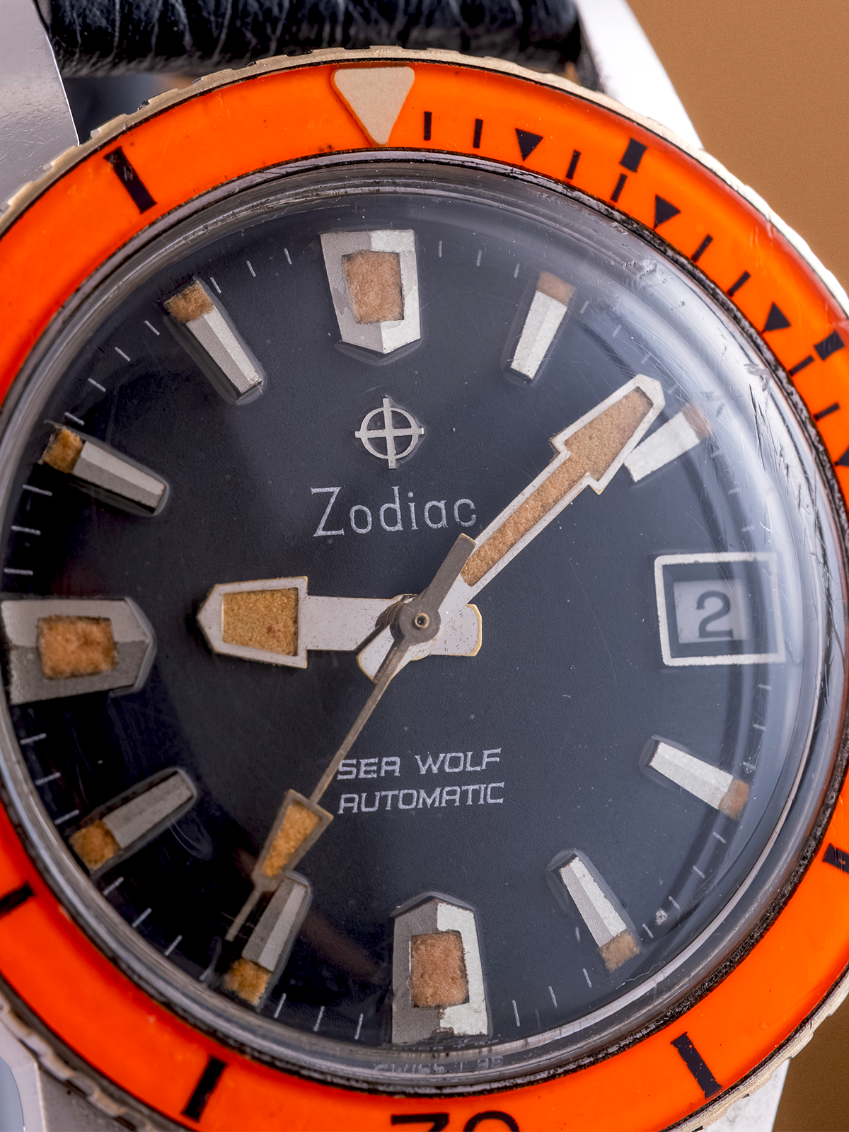 Zodiac Seawolf skin-diver "Tangerine" ref.722-946 from 1970s