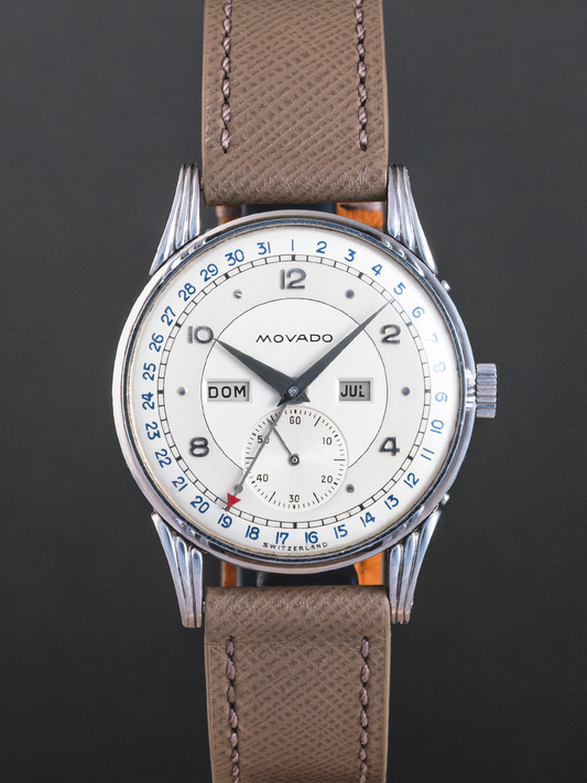 Movado Calendomatic "fancy lugs" ref.16207 from 1950s