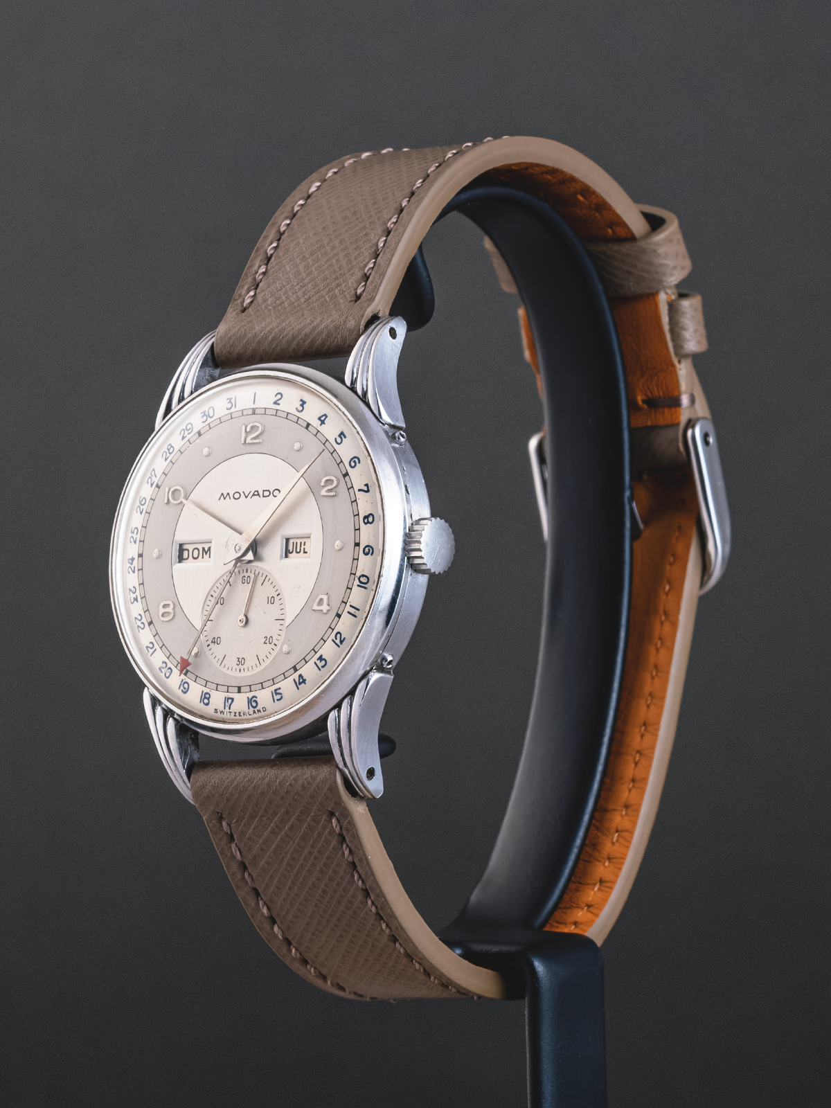 Movado Triple-Calendar "fancy lugs" from 1950s
