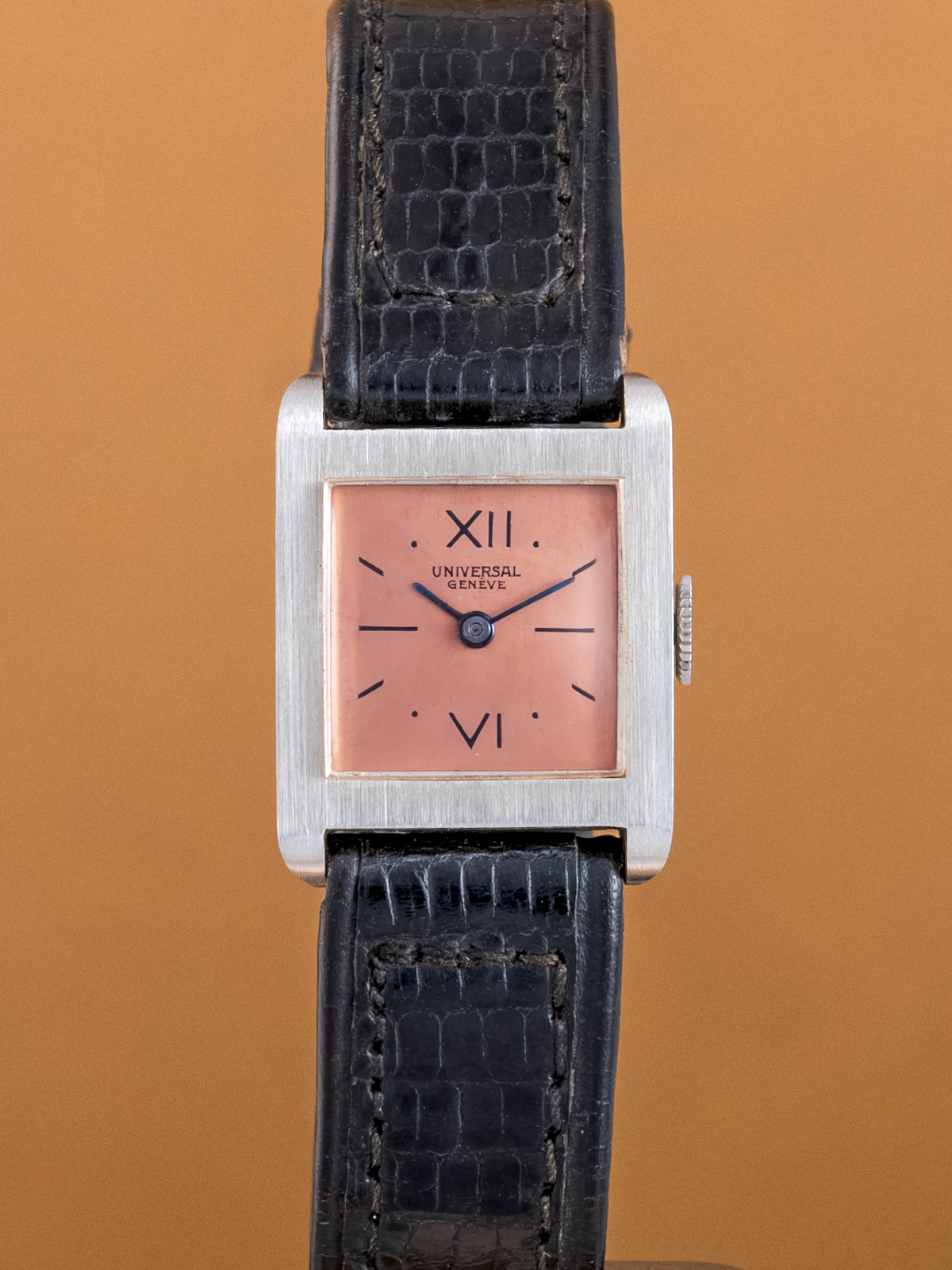 Universal Geneve Tank ref.7122 NOS  17mm Pink Salmon Dial from 1930s