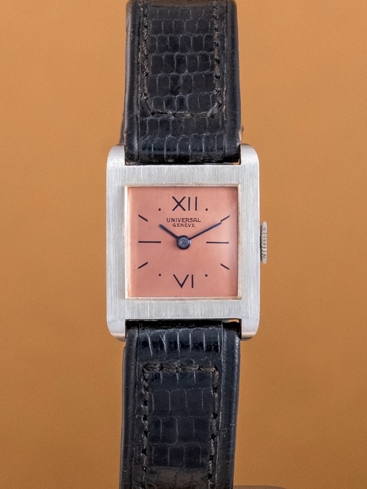 Universal Geneve Tank ref.7122 NOS  17mm Pink Salmon Dial from 1930s