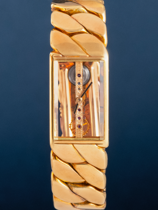 Corum Golden Bridge Cuban Link Chain ref.13.205.56K104 from 1980s