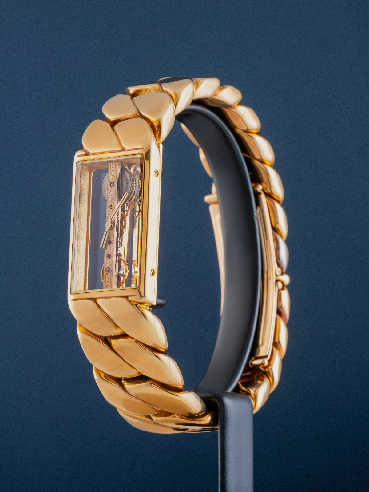 Corum Golden Bridge Cuban Link Chain ref.13.205.56K104 from 1980s