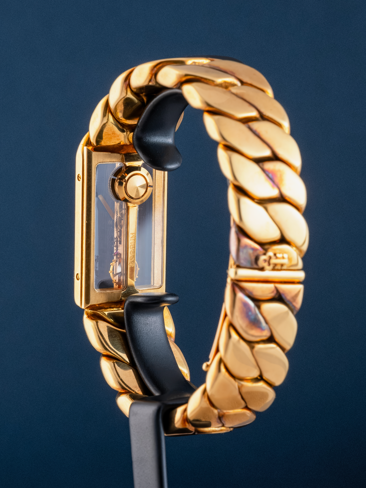 Corum Golden Bridge Cuban Link Chain ref.13.205.56K104 from 1980s