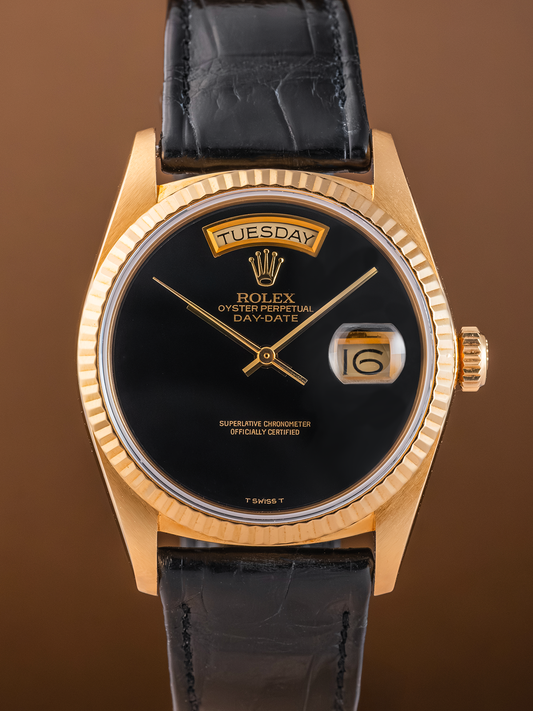 Rolex Day-Date ref.18038 Onyx Dial Full-Set from 1983