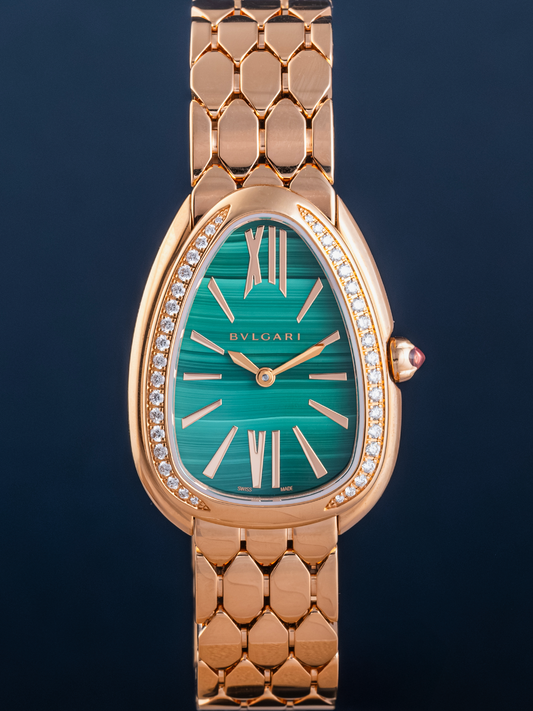 Bvlgari Serpenti Seduttori Malachite 33mm Ref.103944 Full-Set from 2023