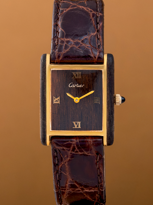 Cartier Tank Mahogany Wood ref.20611 "Palissandre de Rio" from 1975