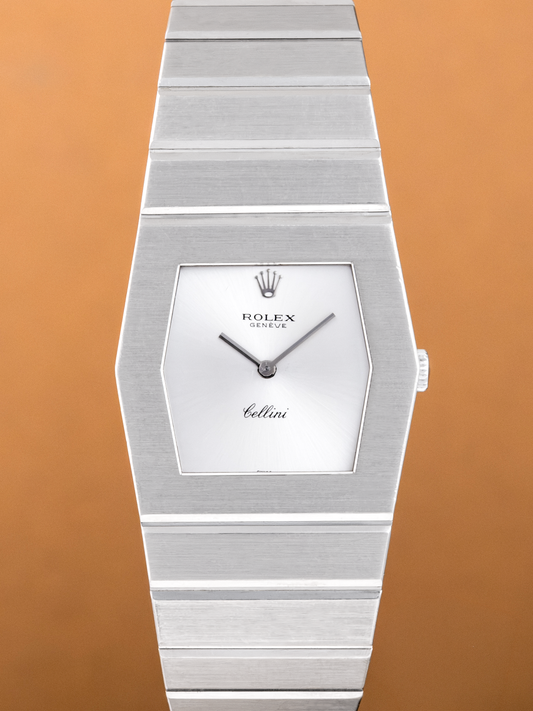 Rolex King Midas Cellini Hexagonal White Gold ref. 4342 from 1976