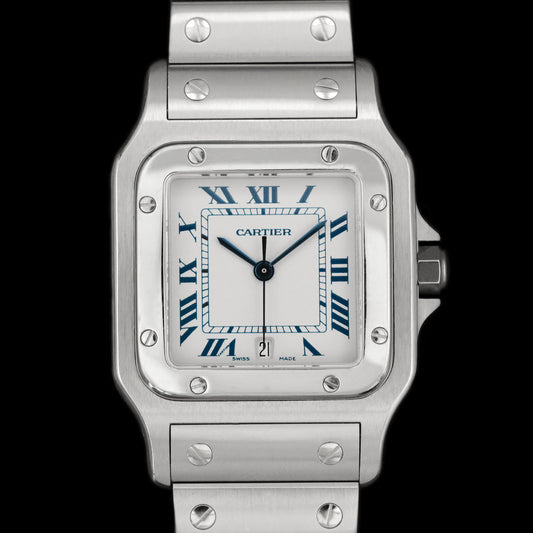 Cartier Santos Galbee Blue Roman ref.987901 Full-Set from 2001