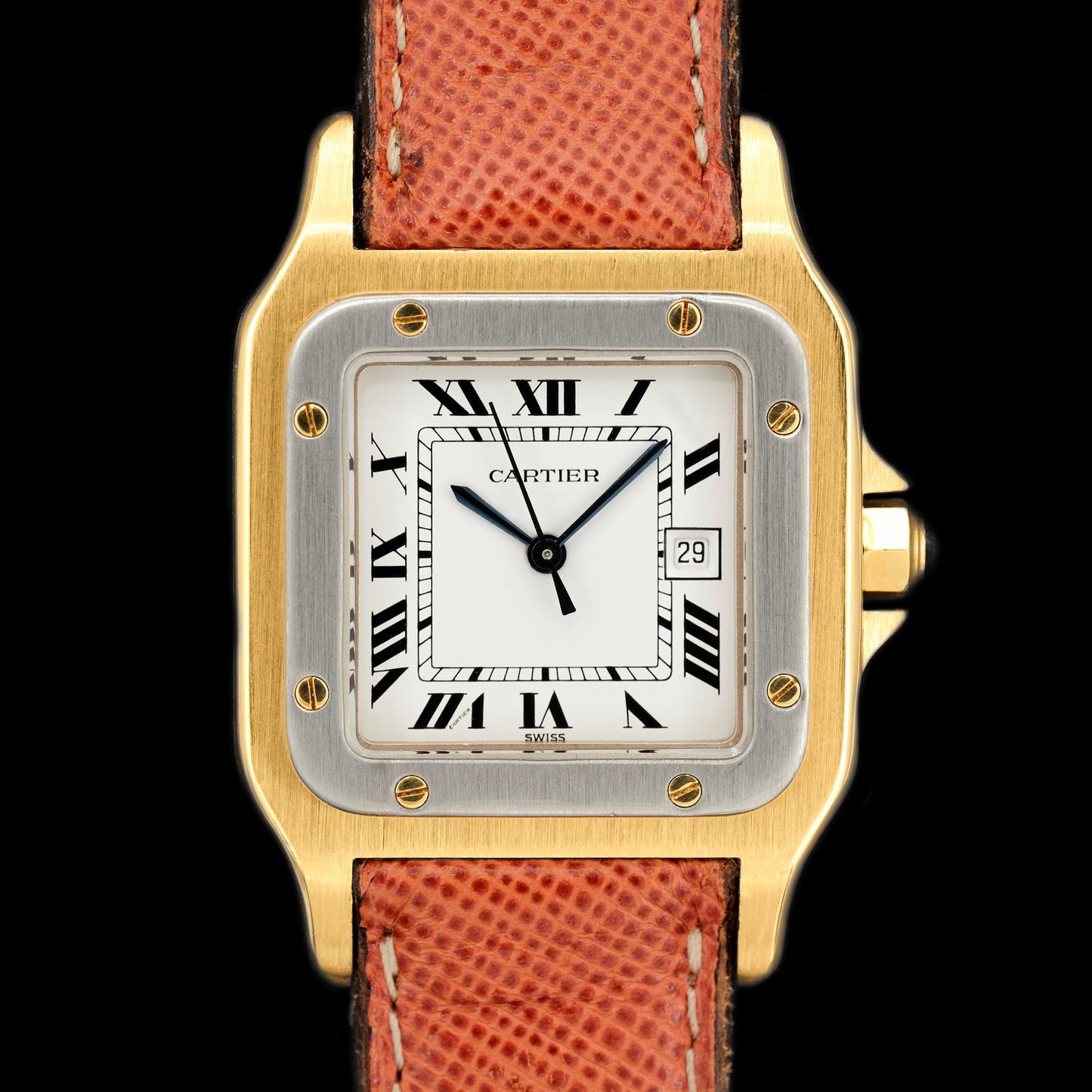 Cartier Santos Carrée Bianco Giallo "Deux Ors" ref.2960 from 1979