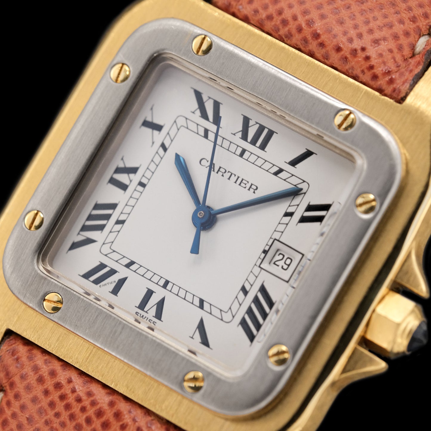 Cartier Santos Carrée Bianco Giallo "Deux Ors" ref.2960 from 1979