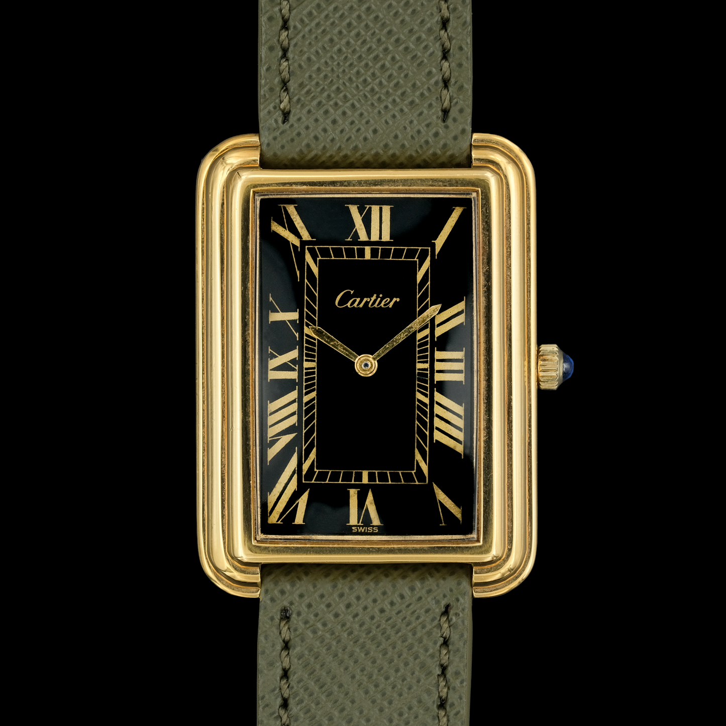 Cartier Stepped Case Jumbo "Paris" black ref.1543 from 1975