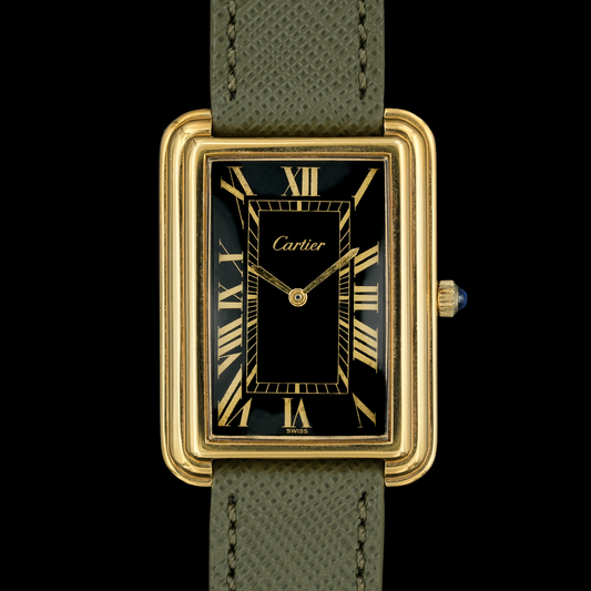 Cartier Stepped Case Jumbo "Paris" black ref.1543 from 1975