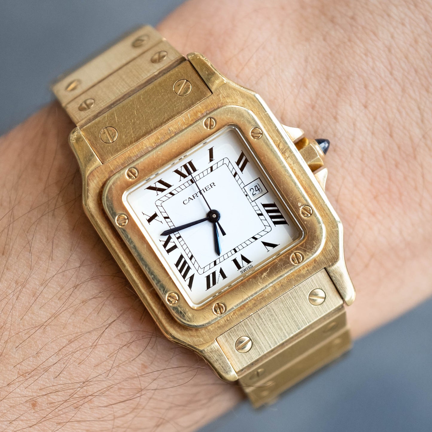 Cartier Santos Carrée Or Massif ref.2960 from 1970s