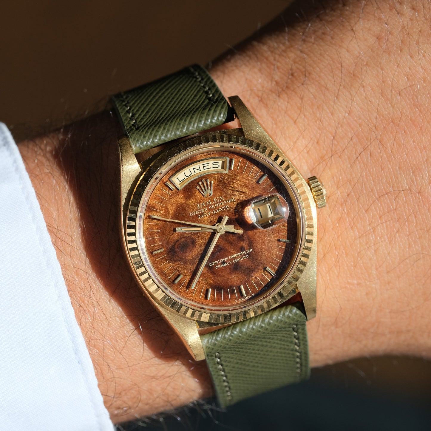 Rolex Day-Date 18038 Wood Dial from 1980