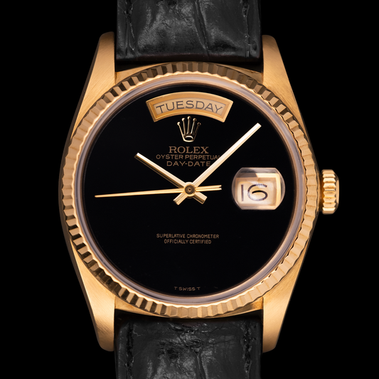 Rolex Day-Date ref.18038 Onyx Dial Full-Set from 1983