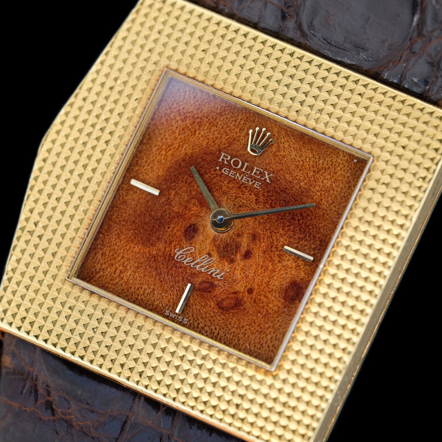 Rolex Cellini King Midas Hobnail ref.4126 Wood Dial from 1976