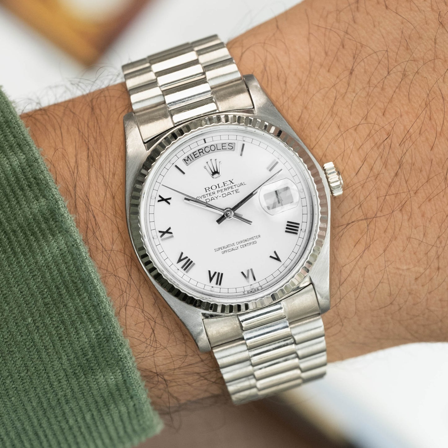 Rolex Day Date Stick Roman Dial ref.18039 from 1989