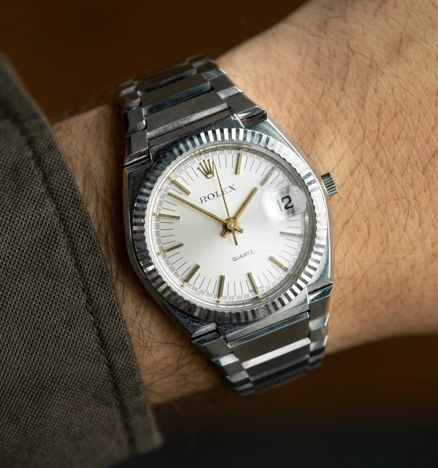 Rolex Texano ref.5100 Quartz Beta-21 White Gold from 1970