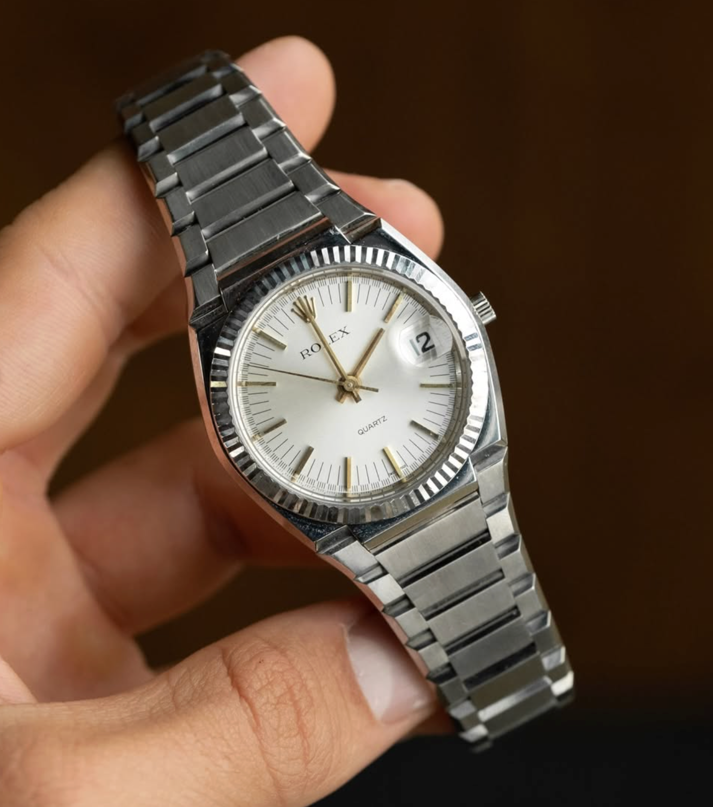 Rolex Texano ref.5100 Quartz Beta-21 White Gold from 1970