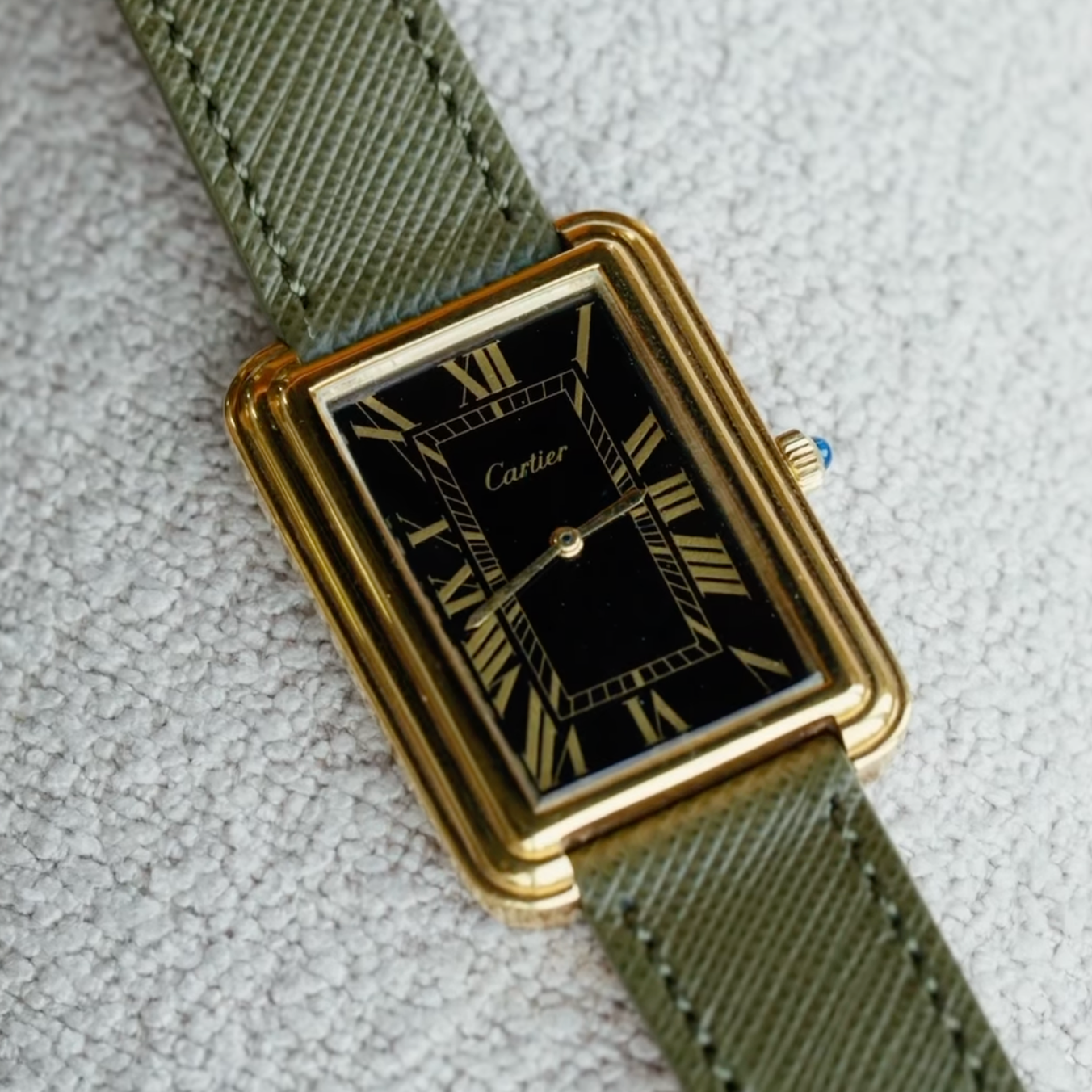 Cartier Stepped Case Jumbo "Paris" black ref.1543 from 1975