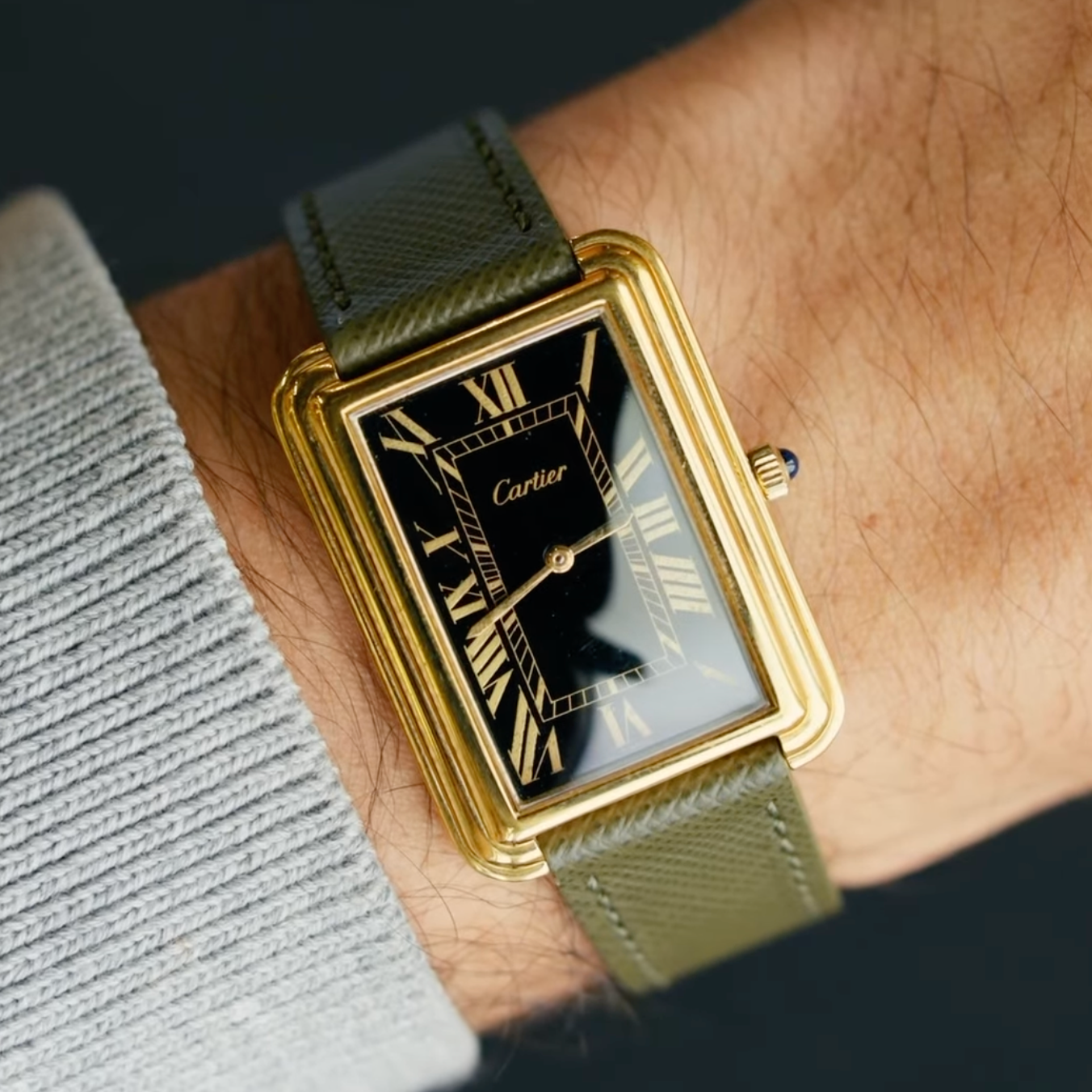 Cartier Stepped Case Jumbo "Paris" black ref.1543 from 1975
