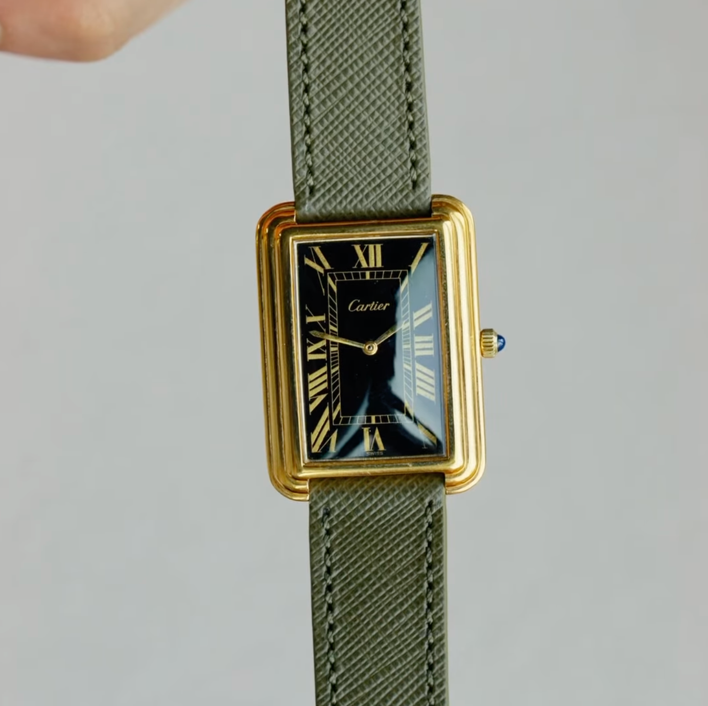 Cartier Stepped Case Jumbo "Paris" black ref.1543 from 1975